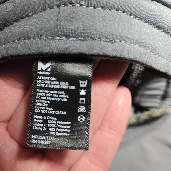 Mission Hydroactive Cooling UPF 50 OS Charcoal Gray Brim Bucket Hat 109979 - Picture 10 of 10